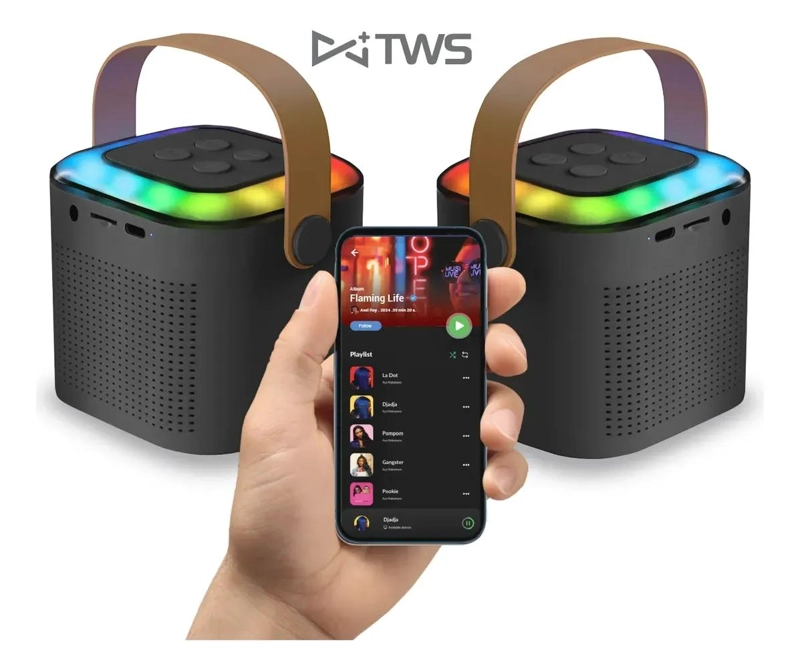 PARLANTE BLUETOOTH KARAOKE CON RGB Y MICROFONO - 2