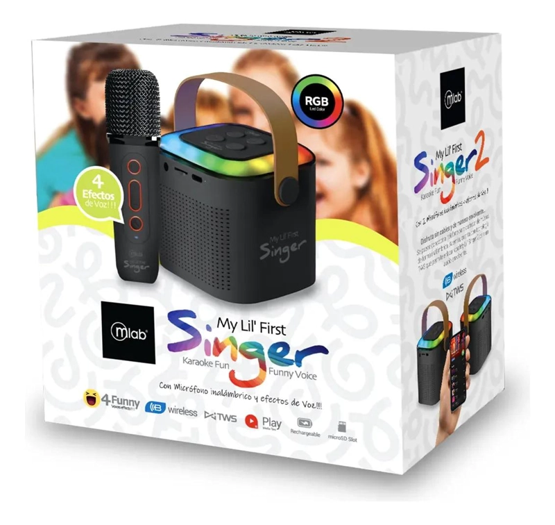 PARLANTE BLUETOOTH KARAOKE CON RGB Y MICROFONO - 3