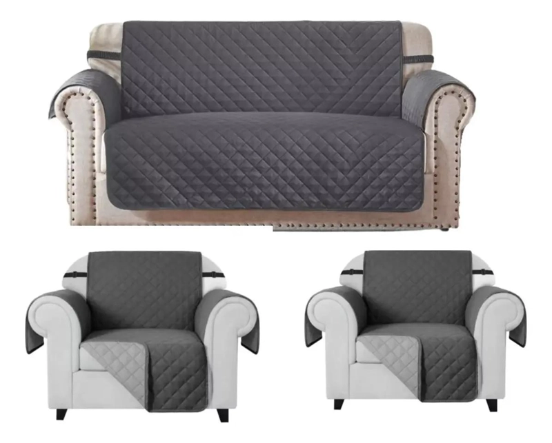 SET CUBRE SOFA 3+1+1 IMPERMEABLE CON LIGAS - 1