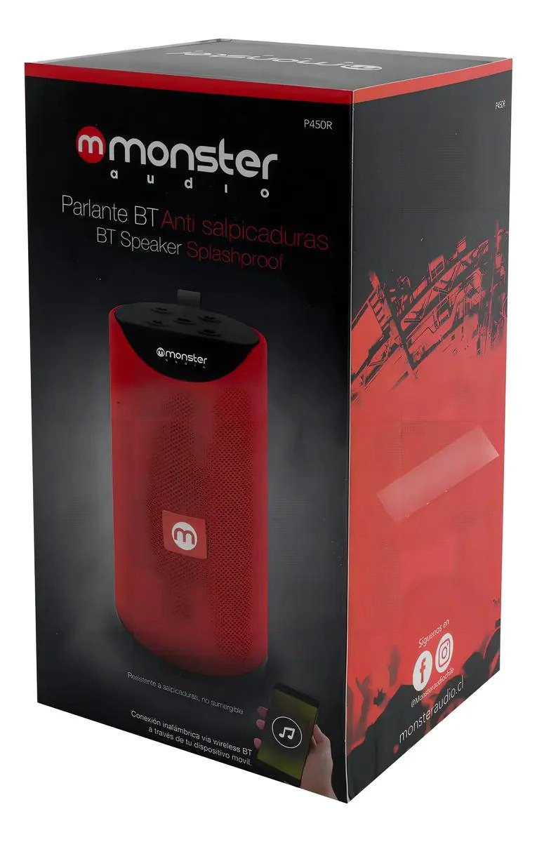 PARLANTE BLUETOOTH PORTATIL ROJO CON USB Y RADIO - 4