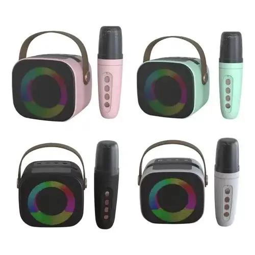 MINI ALTAVOZ KARAOKE PORTATIL BLUETOOTH CON LUCES LED - 4