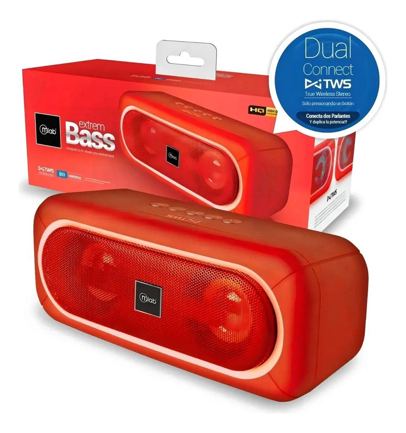 PARLANTE BLUETOOTH EXTREM BASS TWS 8908 ROJO - 2