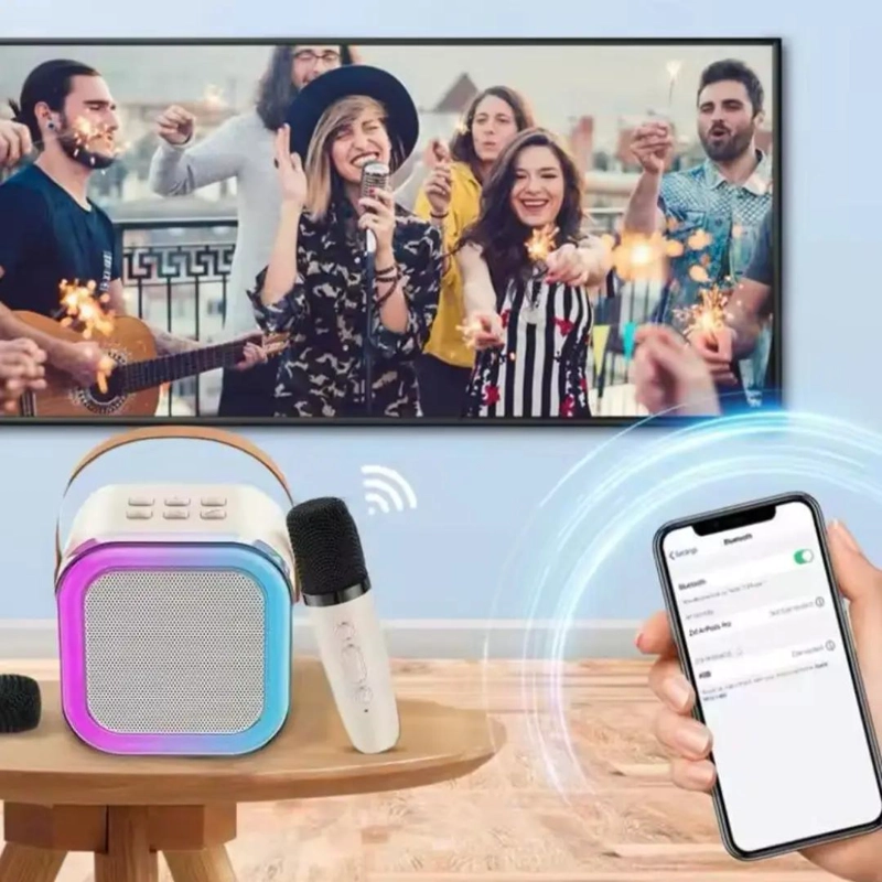 ALTAVOZ PORTATIL PARA KARAOKE CON MICROFONOS BLUETOOTH - 2