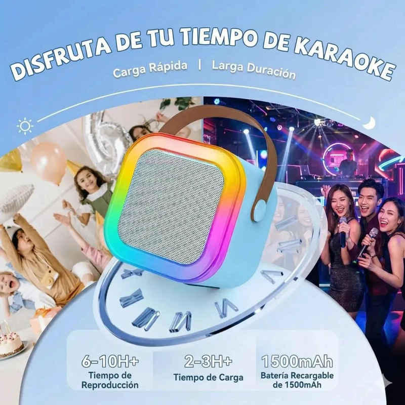 MINI PARLANTE KARAOKE BLUETOOTH CON MICROFONO INALAMBRICO - 4