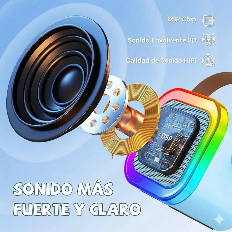 MINI PARLANTE KARAOKE BLUETOOTH CON MICROFONO INALAMBRICO - 5