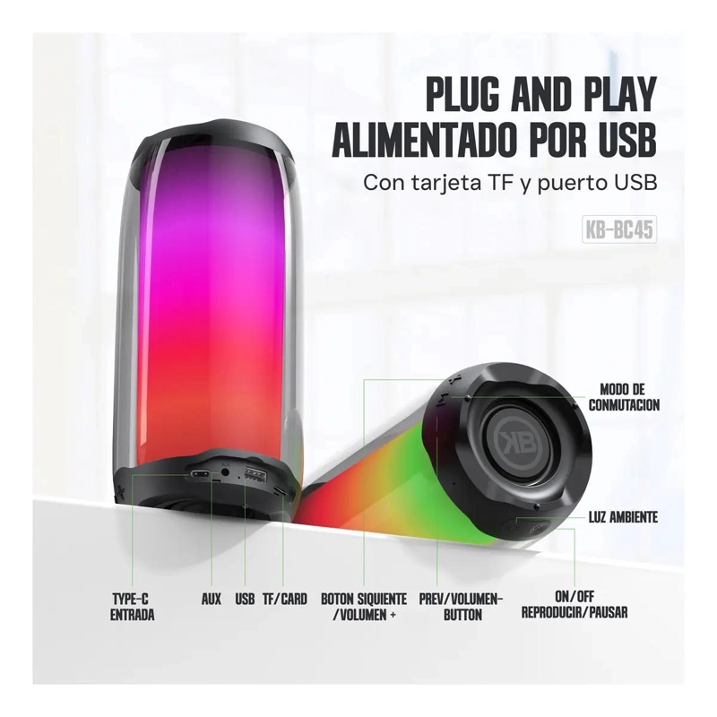 PARLANTE BLUETOOTH 5.1 TWS PULSE PRO BLANCO CILINDRO - 5
