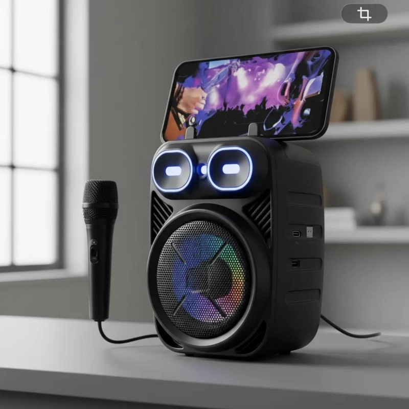 PARLANTE MINI BLUETOOTH CON MICROFONO Y LED PARA NIÑOS - 1