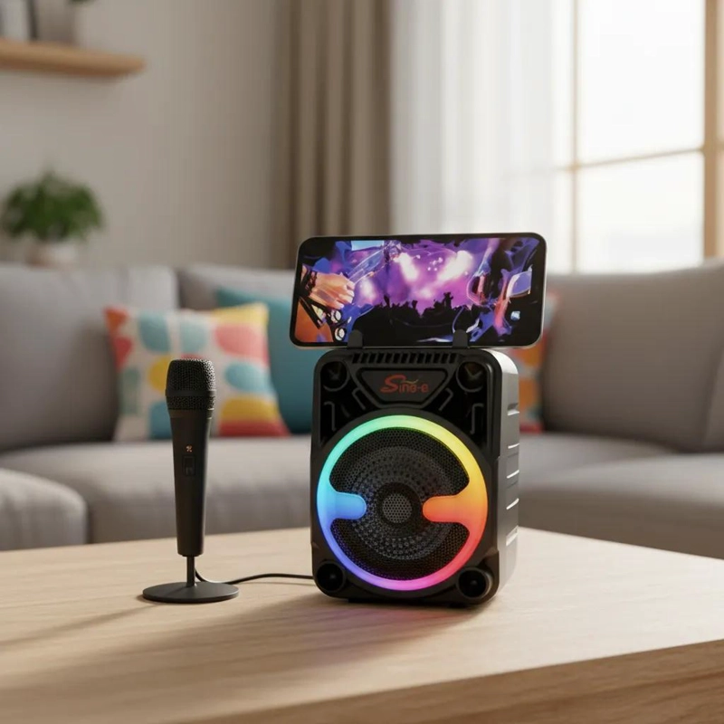 PARLANTE MINI BLUETOOTH CON MICROFONO Y LED PARA NIÑOS - 2
