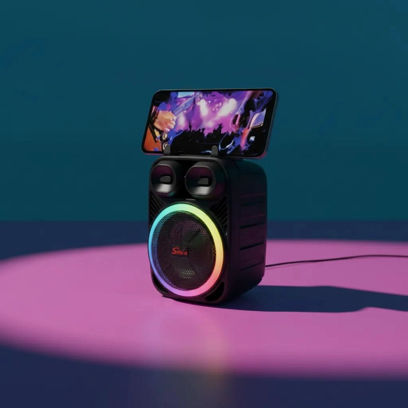PARLANTE MINI BLUETOOTH CON MICROFONO Y LED PARA NIÑOS - 3