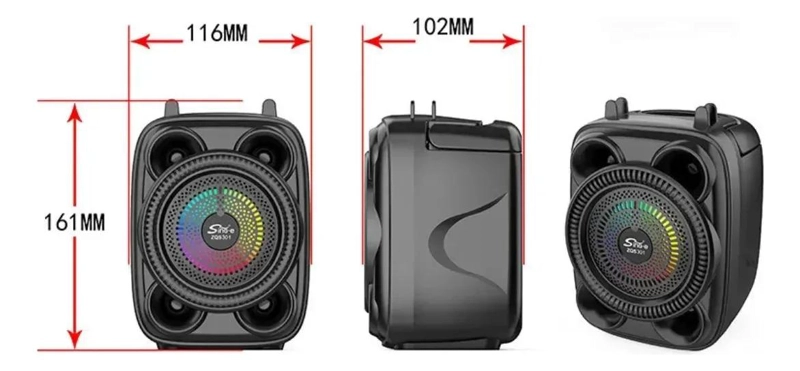 PARLANTE MINI BLUETOOTH CON MICROFONO Y LED PARA NIÑOS - 4