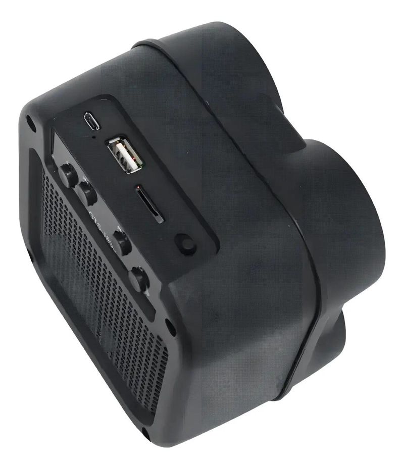 PARLANTE BLUETOOTH PORTATIL CON LUCES LED NEGRO - 5