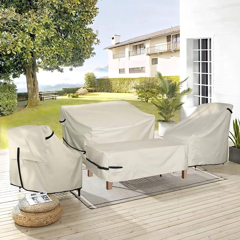 FUNDA IMPERMEABLE PARA SOFA 3 CUERPOS BEIGE OXFORD 600D - 4