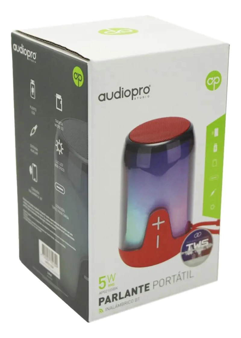 PARLANTE PORTATIL BLUETOOTH CON LED Y RADIO FM - 3