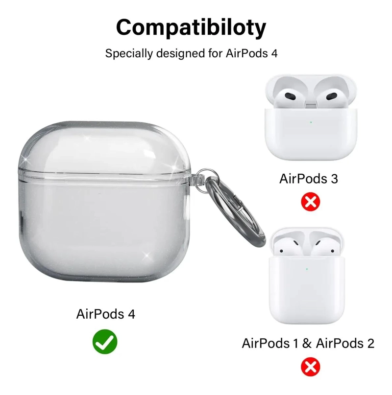 FUNDA TRANSPARENTE ANTIGOLPES PARA AIRPODS 4 GEN CON GAN - 2