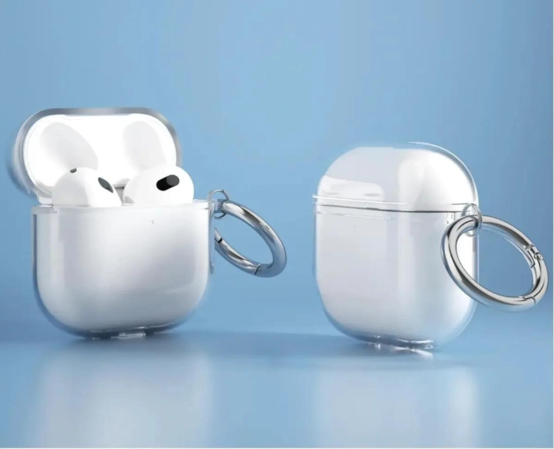 FUNDA TRANSPARENTE ANTIGOLPES PARA AIRPODS 4 GEN CON GAN - 5