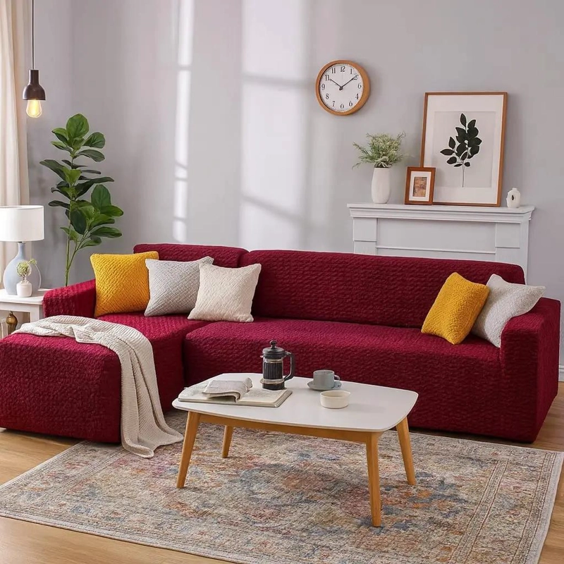 FUNDA PARA SOFA 3 CUERPOS TEXTURA TIPO L 230X180 CM - 2