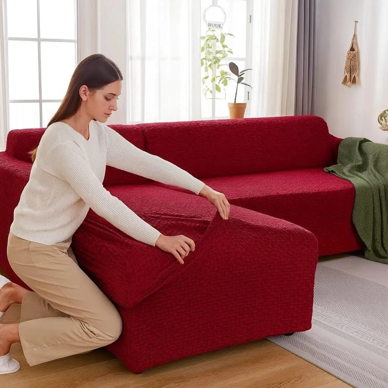 FUNDA PARA SOFA 3 CUERPOS TEXTURA TIPO L 230X180 CM - 3