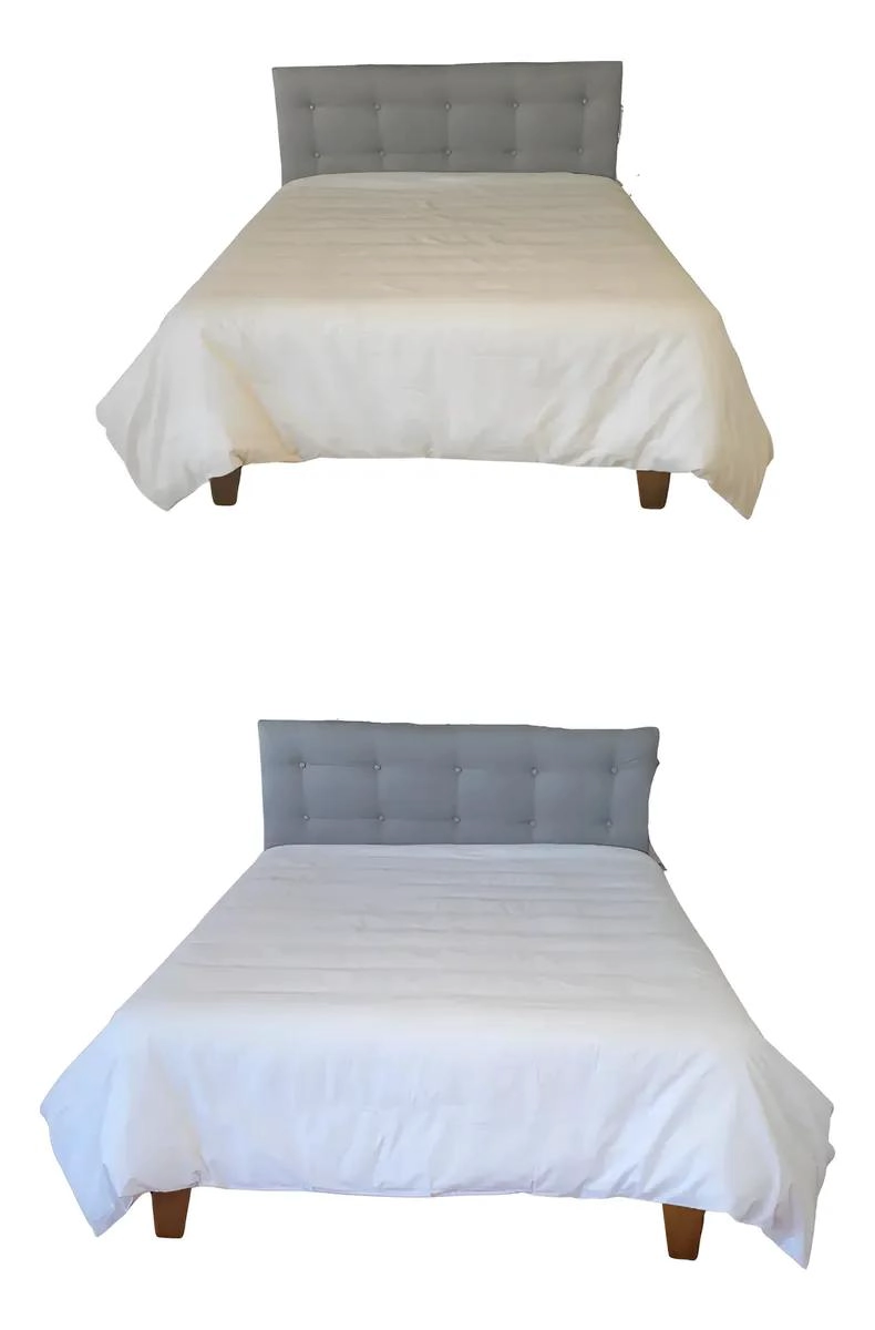 FUNDA DE PLUMON 2 PLAZAS BLANCA MARFIL 200 HILOS - 1