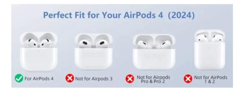 FUNDA PROTECTORA DE SILICONA PARA AIRPODS 4 - 2