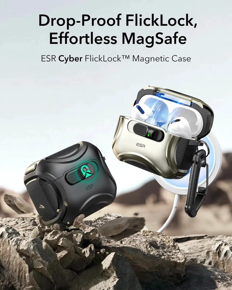 CARCASA PROTECTORA NEGRA PARA AIRPODS PRO 3 CON CIERRE - 3