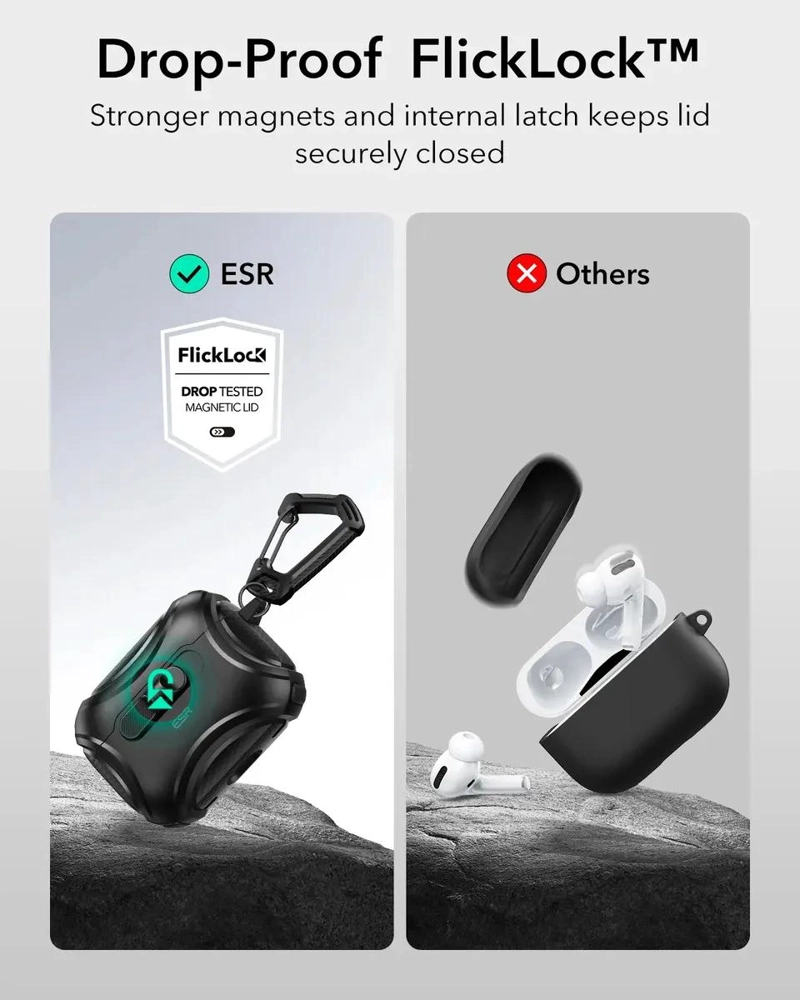 CARCASA PROTECTORA NEGRA PARA AIRPODS PRO 3 CON CIERRE - 4