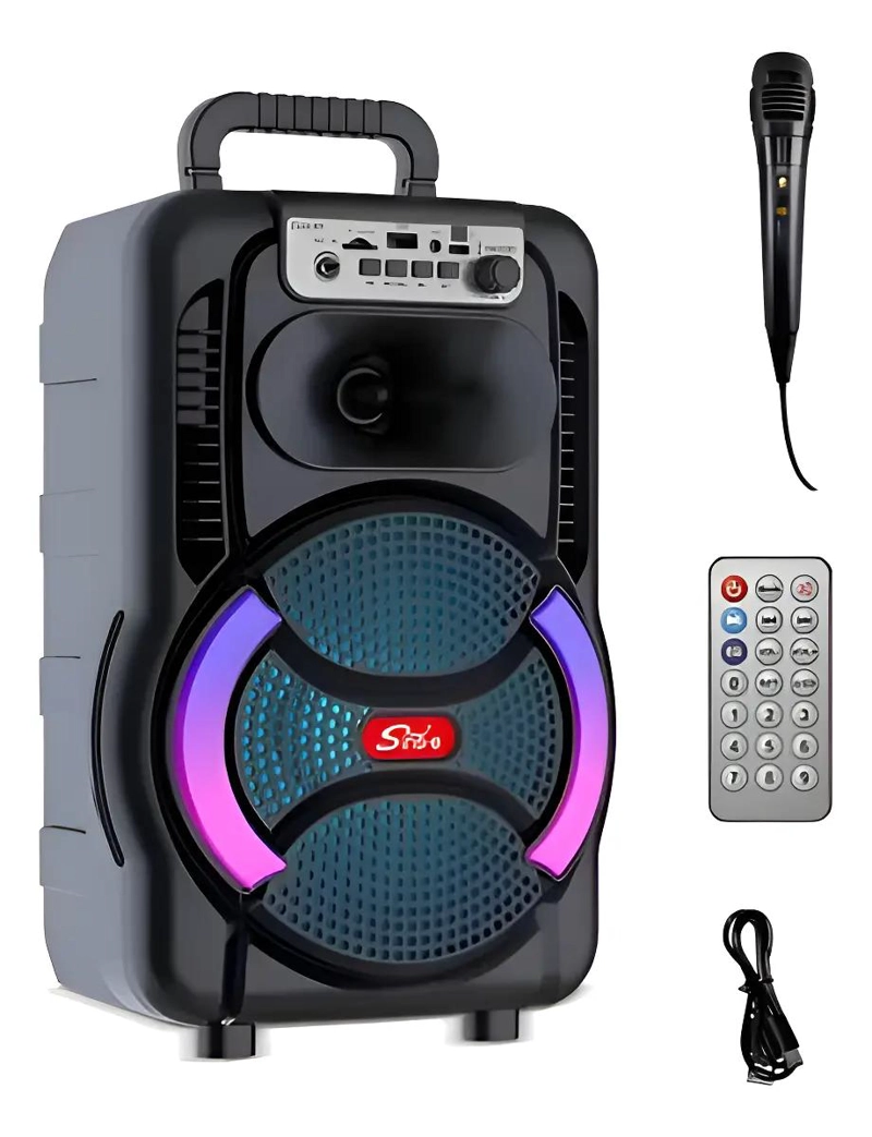 PARLANTE KARAOKE BLUETOOTH 8' CON MICROFONO Y BATERIA 300 - 1