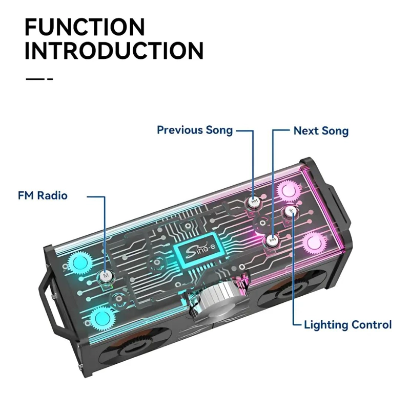 PARLANTE BLUETOOTH PORTATIL CON RADIO FM - 3