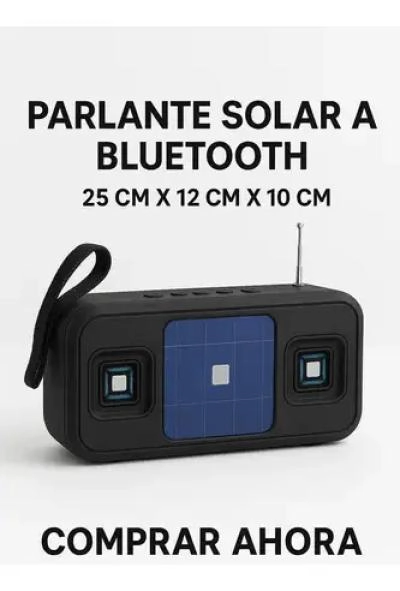 PARLANTE BLUETOOTH CON CARGA SOLAR Y RESISTENTE AL AGUA - 2