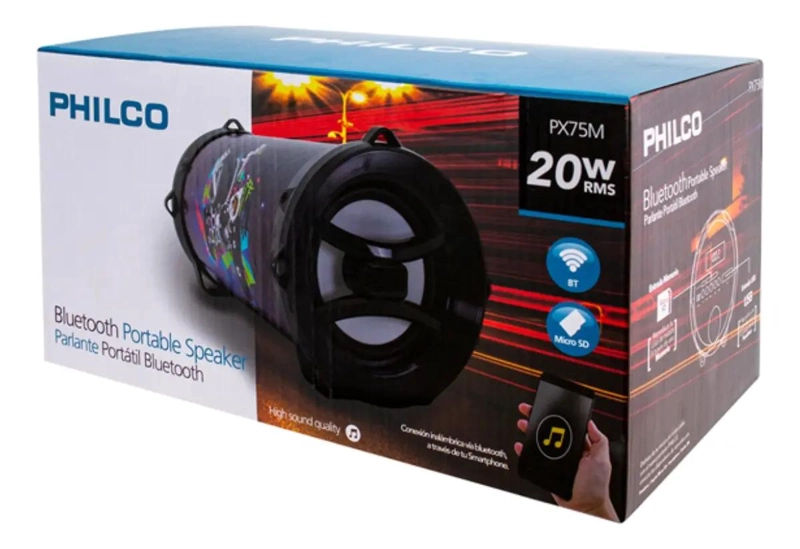 PARLANTE BAZOOKA BLUETOOTH CON RADIO FM Y REPRODUCTOR MP3 - 4