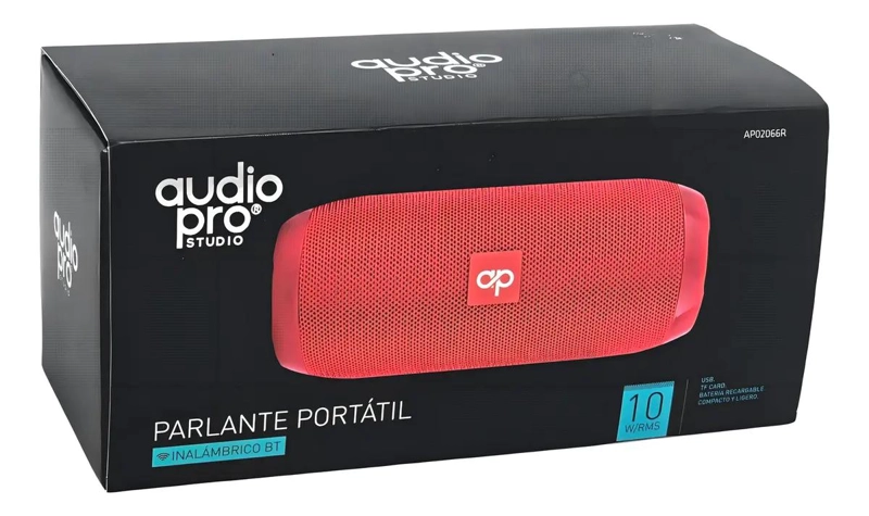 PARLANTE BLUETOOTH PORTATIL ROJO 10W INALAMBRICO - 2