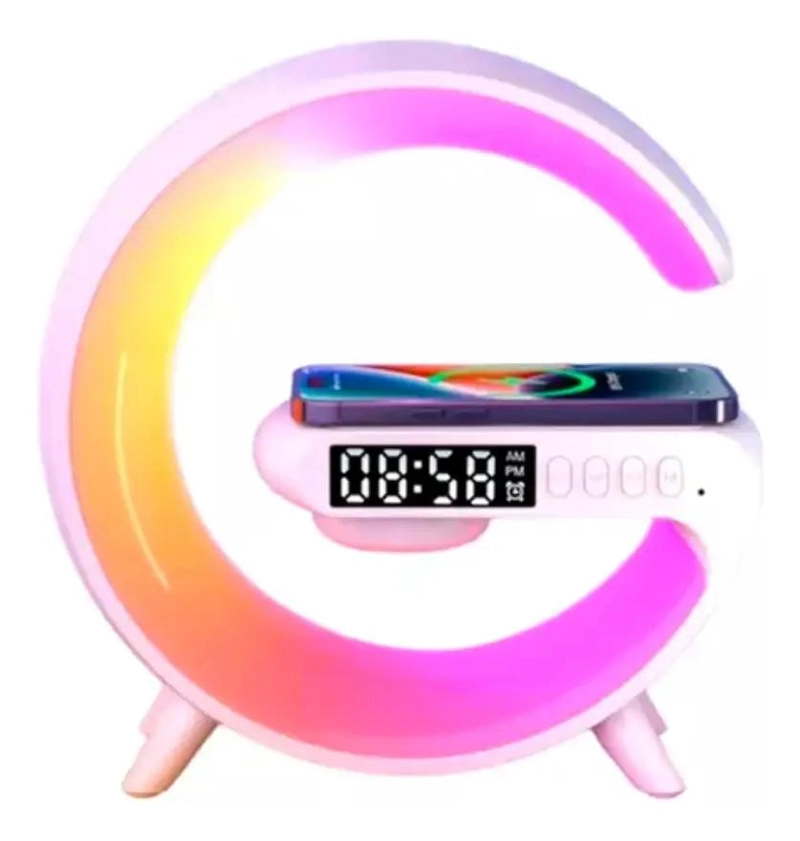 PARLANTE BLUETOOTH G63 CON RELOJ, ALARMA Y CARGA INALAMBR - 1