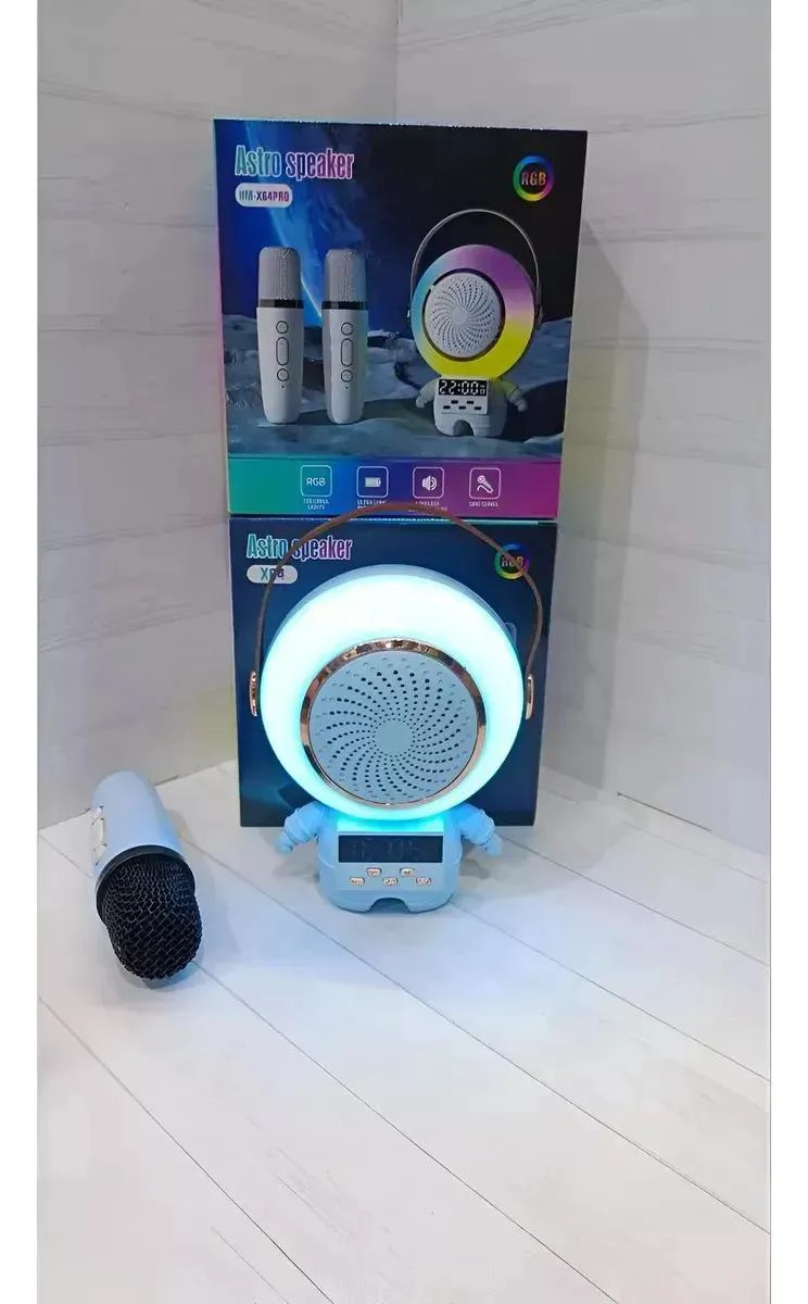 PARLANTE KARAOKE BLUETOOTH CON RELOJ Y MICROFONO - 3