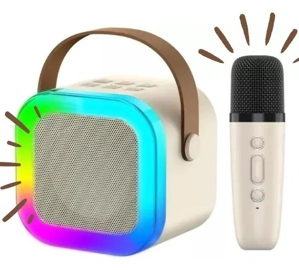 ALTAVOZ BLUETOOTH CON MICROFONO Y LUCES LED PARA KARAOKE - 3