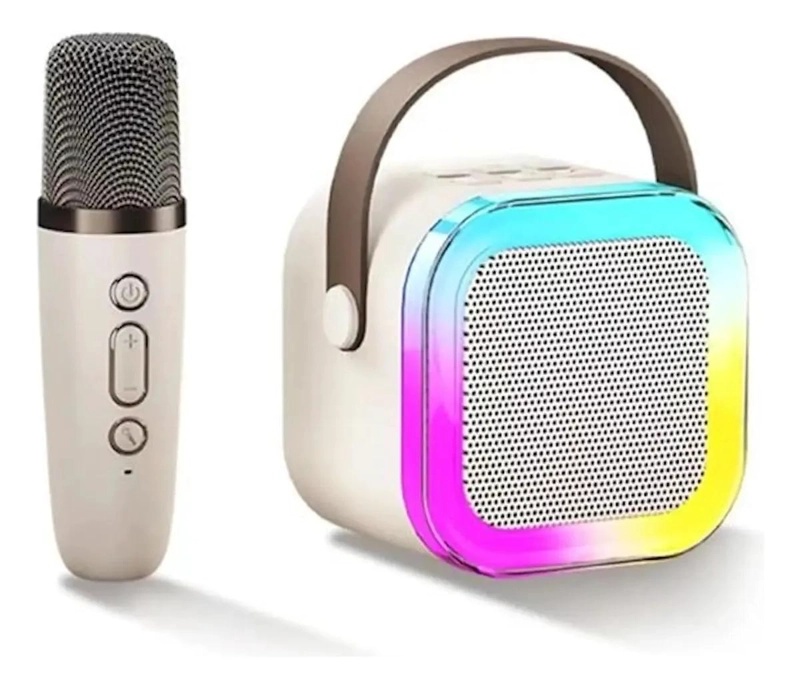 PARLANTE KARAOKE PORTATIL CON MICROFONO Y LUCES LED RGB - 3