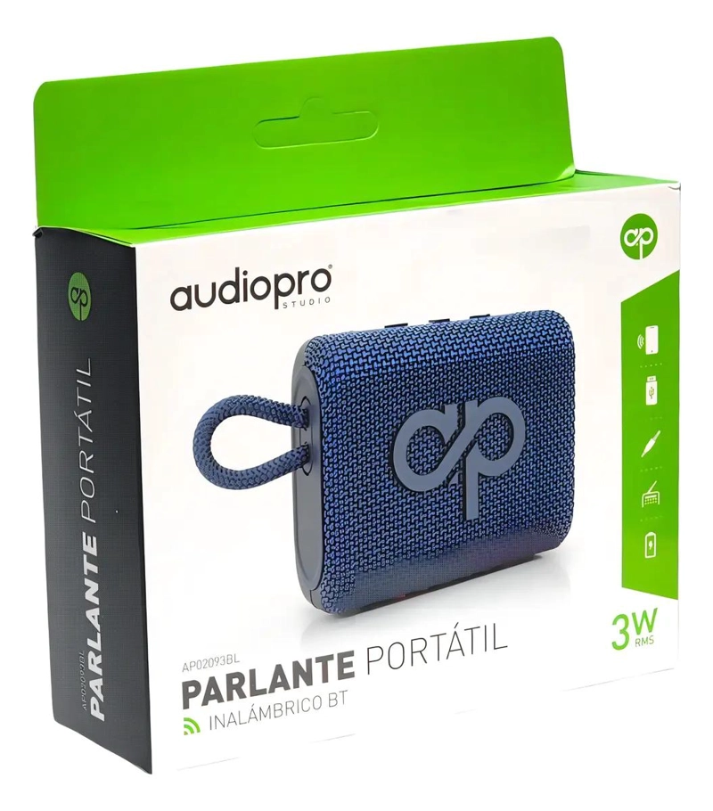 PARLANTE BLUETOOTH PORTATIL 3W CON USB Y FM AZUL - 3