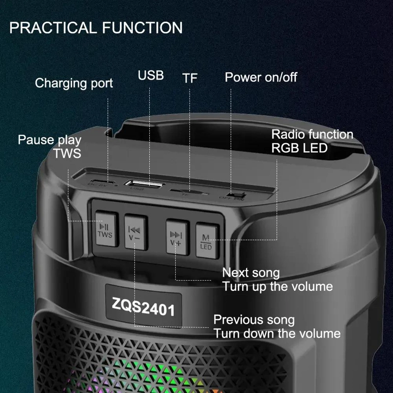 PARLANTE BLUETOOTH 5W CON SONIDO ESTE REO Y FUNCION KARAOK - 5