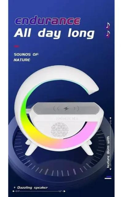 LAMPARA DE MESA CON ALTAVOZ BLUETOOTH Y LUZ AMBIENTAL - 2