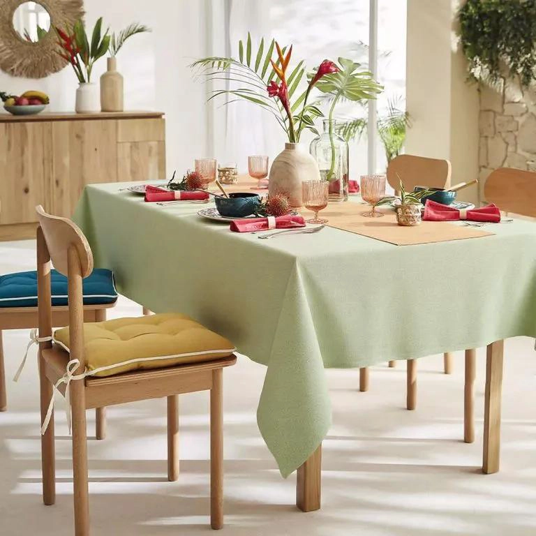 MANTEL RECTANGULAR RAYADO VERDE 180X240 CM - 1