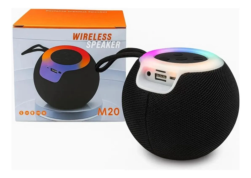 MINI PARLANTE BLUETOOTH PORTATIL CON LUCES Y RADIO FM - 3
