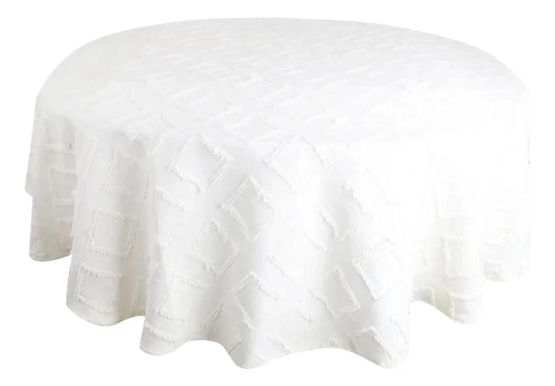MANTEL REDONDO JACQUARD 180X180 CM BLANCO - 1