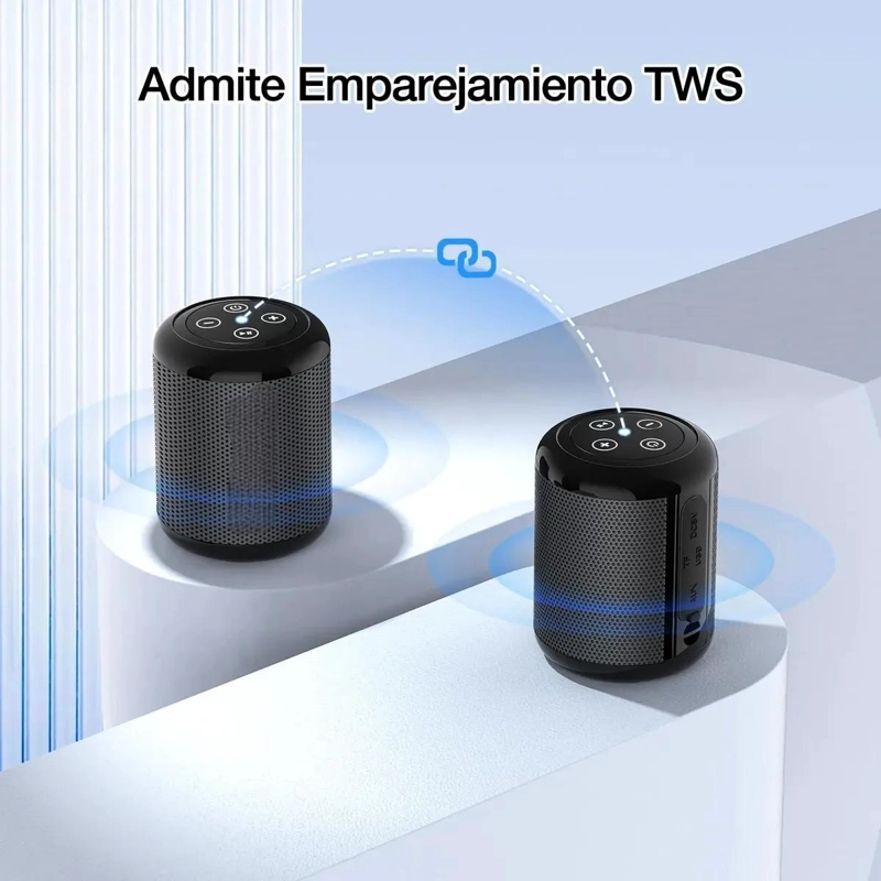 PARLANTE BLUETOOTH PORTATIL NEGRO CON BASS POTENTE - 4