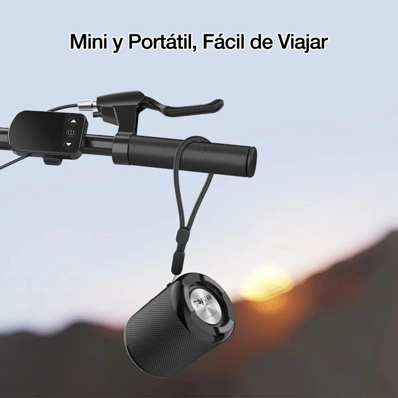 PARLANTE BLUETOOTH PORTATIL NEGRO CON BASS POTENTE - 5
