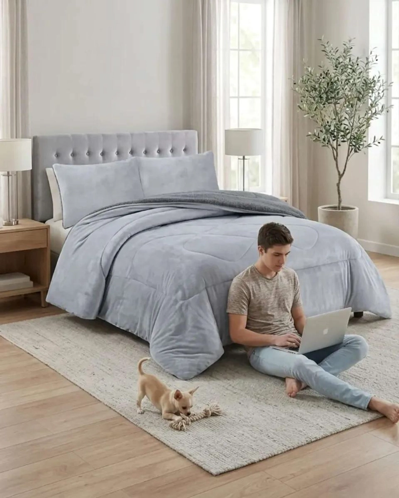 PLUMON CUBRECAMA KING PLUSH CON REVERSO CHIPORRO PARA INV - 2