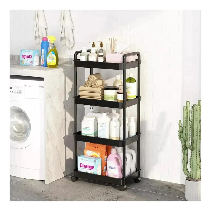 CARRITO ORGANIZADOR METALICO 4 NIVELES CON RUEDAS Y ASA - 3