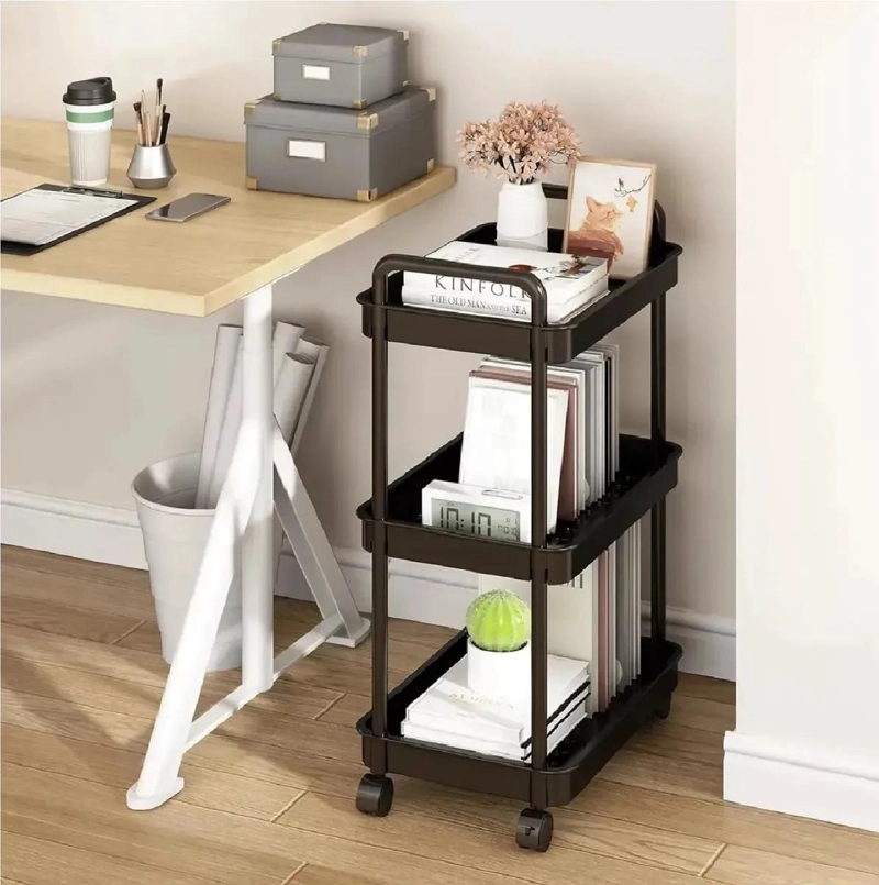 CARRITO ORGANIZADOR METALICO 4 NIVELES CON RUEDAS Y ASA - 5
