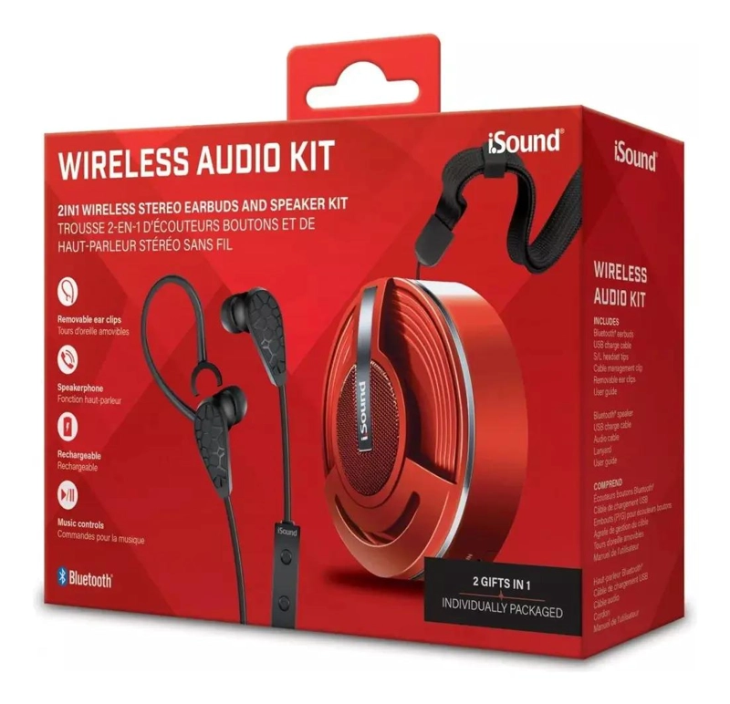 PARLANTE INALAMBRICO ROJO CON AUDIO KIT - 2