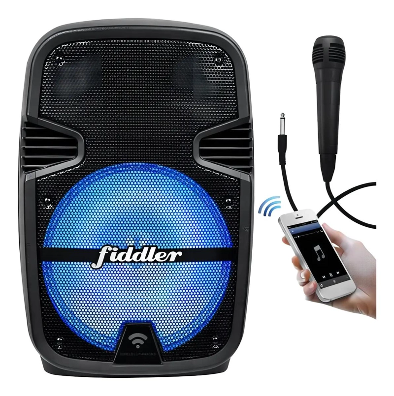 PARLANTE KARAOKE BLUETOOTH 8'' CON LUCES Y MICROFONO - 2