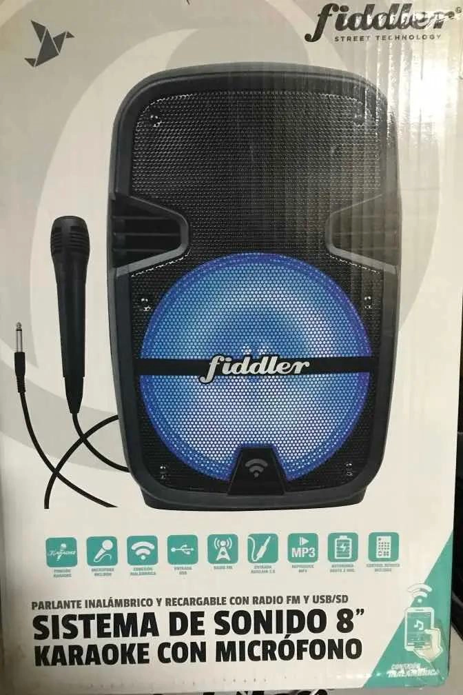 PARLANTE KARAOKE BLUETOOTH 8'' CON LUCES Y MICROFONO - 4