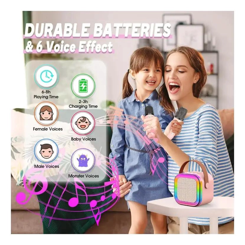 MINI PARLANTE BLUETOOTH CON MICROFONO Y LUCES RGB - 5
