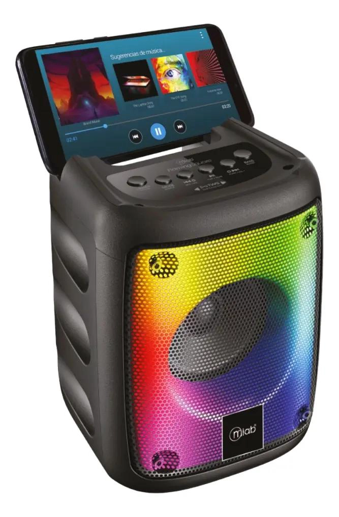 PARLANTE PORTATIL FLAMING SQUARE CON BLUETOOTH Y FM - 2